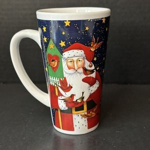 Housewares Int'l Stephanie Stouffer Santa Clause w/Woodland Birds Mug/Cup Xmas
